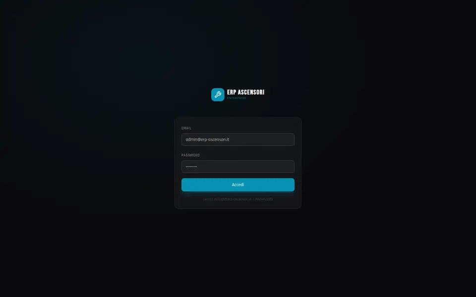Екранна снимка на сайта ERP Ascensori